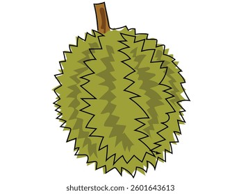 Durian in a continuous line drawing on a white background.