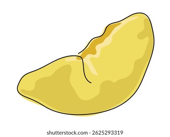 Durian, em linha contínua, desenha sobre um fundo branco.