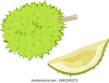 It is a durian and cut durian.