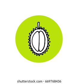 durian doodle icon