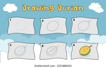 Durian to draw. Drawing book for children