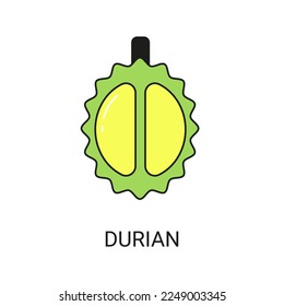 Elemento Durian Exotic Fruit Icon para Web