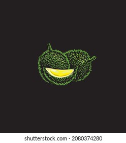 durian. exotic fruit. illustration, vector graphics