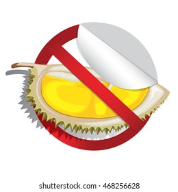 Durian fresh. Vector illustration.  illustration of no durian sign