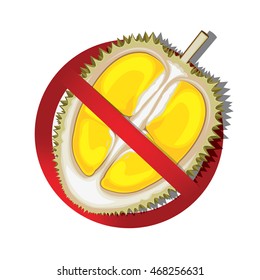 Durian fresh. Vector illustration.  illustration of no durian sign