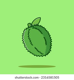 Ilustración del icono del vector de dibujos animados de frutas de durión. Concepto de icono de la naturaleza de los alimentos Vector Premium aislado