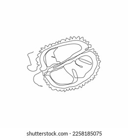 durian fruit continuous line illustration art