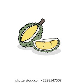 Durian fruit, hand drawn style vector illustration.