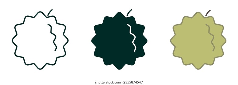 Durian Fruit icon collection simple design Editable Transparent isolate background