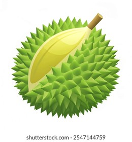 Symbol für Durian-Früchte. Frisches Obst für gute Gesundheit. Vektorgrafik auf weiß.