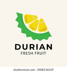 durian  fruit illustration logo design vector