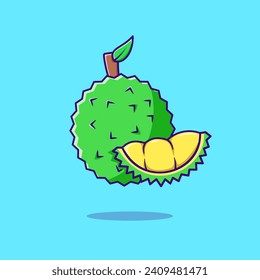 Durian Fruit Illustration, Vector, Isolated, Icon