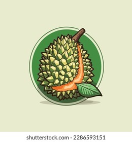 Durian fruit or King of fruit vector, durian simple style