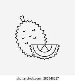 durian fruit line icon
