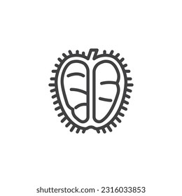 Durian fruit line icon. linear style sign for mobile concept and web design. durian fruit outline vector icon. Symbol, logo illustration. Vector graphics