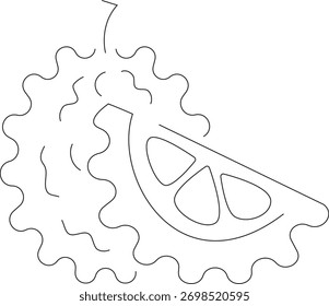 Vector de icono de línea de fruta de Durian. Signo de fruta de Durian. Ilustración negra de símbolo de contorno aislado