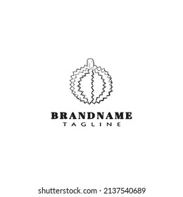 durian fruit logo cartoon icon design template modern isolated vector illustration