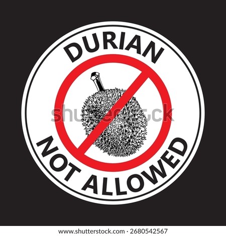 Durian fruit not allowed sign illustration