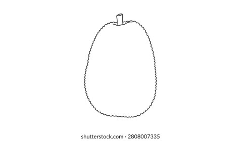 Durian Fruit Outline Black And White Silhouette
