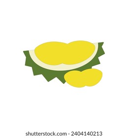 Ilustración vectorial de frutas durianas. Rey de frutas en el Sudeste Asiático.