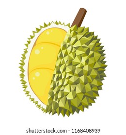Durian fruite polygon vector design on isolated white background