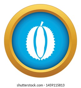 Durian icon blue vector isolated on white background for any design