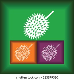 Durian Icon Flat on Color Button background