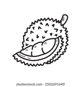 Durian icon. Hand drawn doodle illustration. Fruit icon