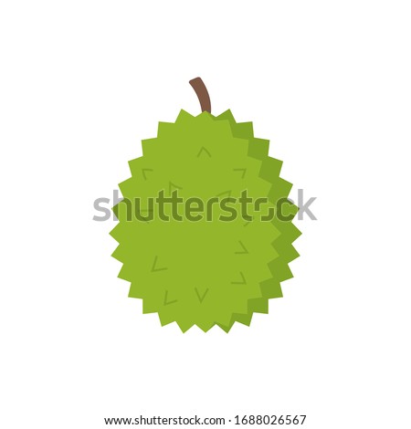 Durian icon isolated on white background. Flat vector illustration.