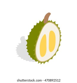 Durian icon in isometric 3d style on a white background