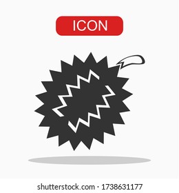 Durian Icon On White Background.