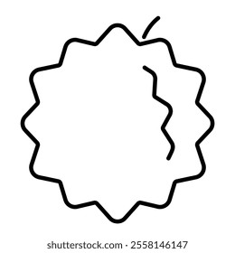 Durian icon outline Fruit isolate illustration vector