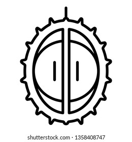 Durian icon. Outline durian vector icon for web design isolated on white background