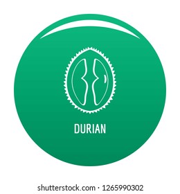 Durian icon. Simple illustration of durian vector icon for any design green