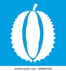 Durian icon white isolated on blue background vector illustration