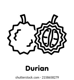 Durian lineares Symbol, Vektorgrafik, Illustration.