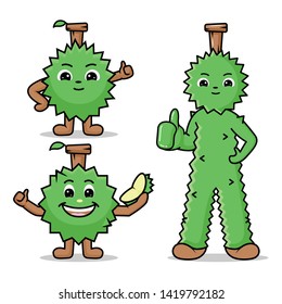 Durian mascot cartoon vector / Mascot Vector Design 