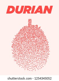 Durian modern halftone dot poster with bright colors