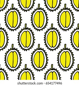 durian seamless doodle pattern