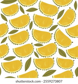 Durian Seamless Pattern Exotic Tropical Fruit Design for Fabrics Wallpapers and Crafts