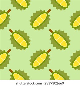 durian seamless pattern vector illustration. Round tropical fruit. Thorny fruit. Gift wrapping paper vector illustration.