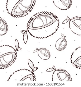 durian seamless pattern without color-line