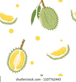 Durian seamless pattern.Thai fruit.