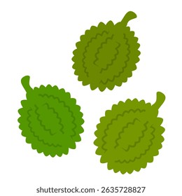 Durian tropical fruit vector clip art simple for kids book. Durian cartoon isolated on white background vector illustration
