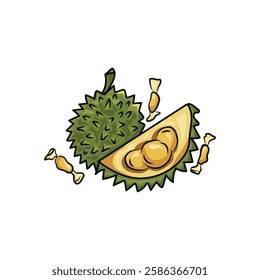 Durian is a tropical plant originating from Southeast Asia. Durian is an oval fruit and has hard, spiny skin