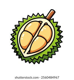 durian vector design illustration, durian icon, durian logo, durian fruit, very good as a sticker.