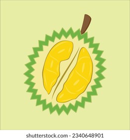 La Ilustración del vector durión capta la esencia y singularidad de la fruta tropical exótica.  Eps 10