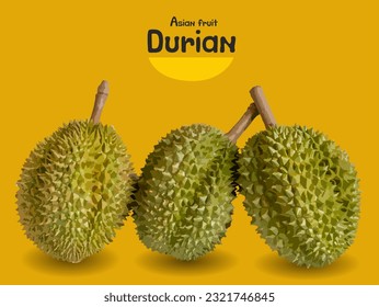 vector durión sobre fondo amarillo