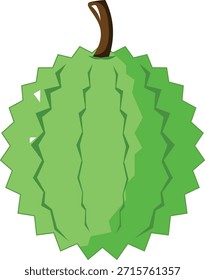 Vetor duriano com concha pontiaguda sobre fundo transparente. Perfeito para embalagens de alimentos tropicais, rótulos de frutas exóticas, blogs de culinária do Sudeste Asiático e designs culinários exclusivos. Vetor i limpo e escalável