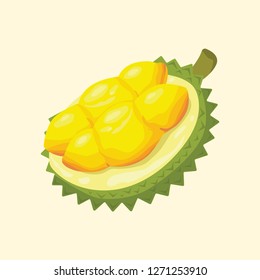 Durian vector yollow.Vector illustration of fruit.